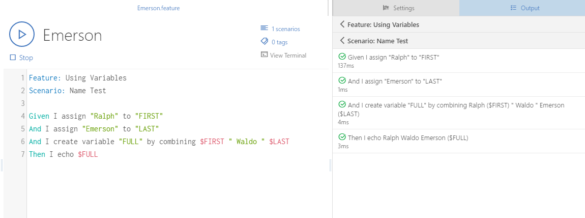 Echoing variable values