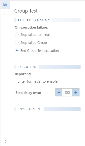 Cycle Group Test Settings