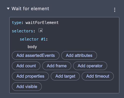 Wait for element step