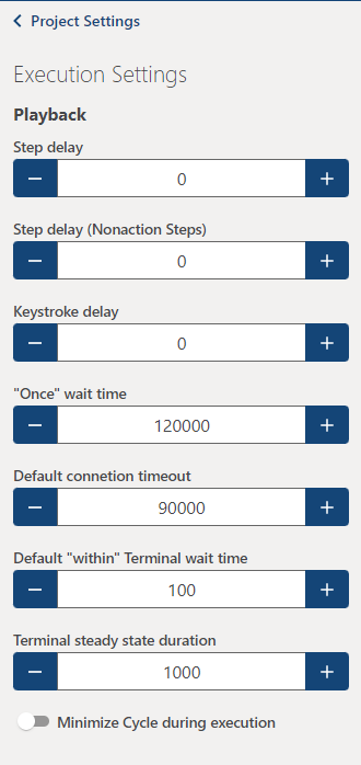 Execution Settings
