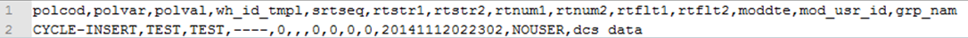 Example CSV file