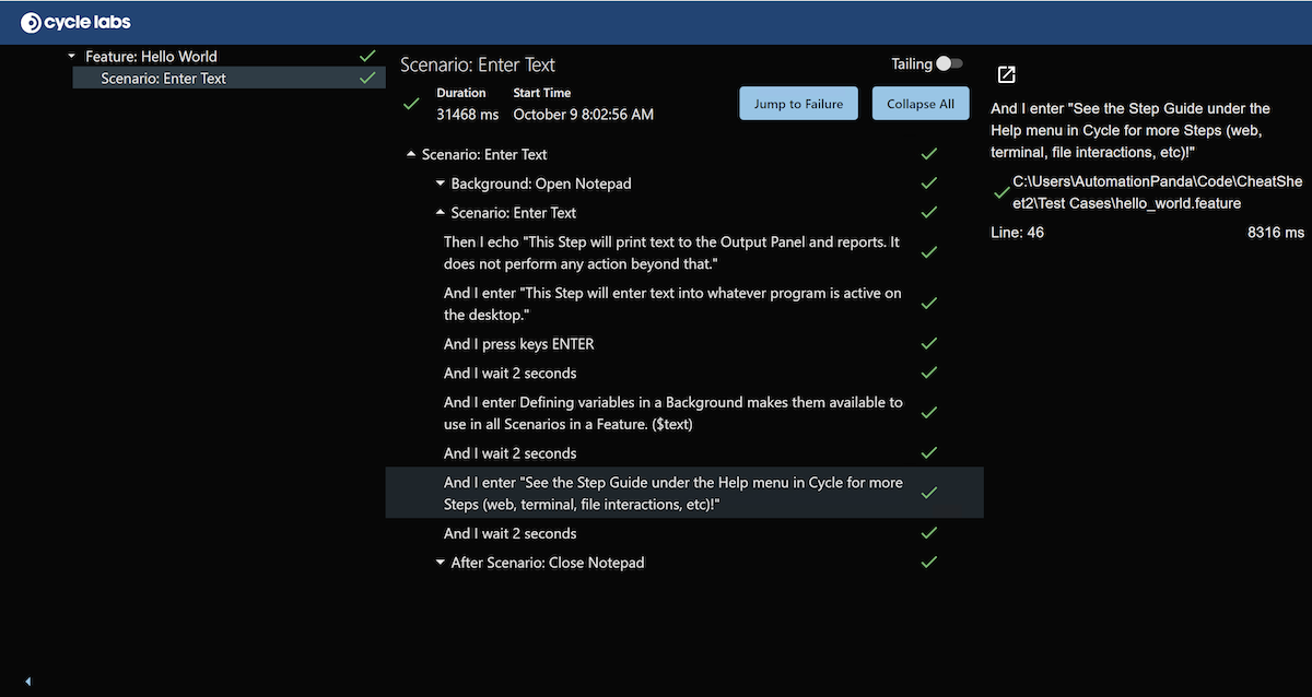 Report Dashboard with One Test Launch