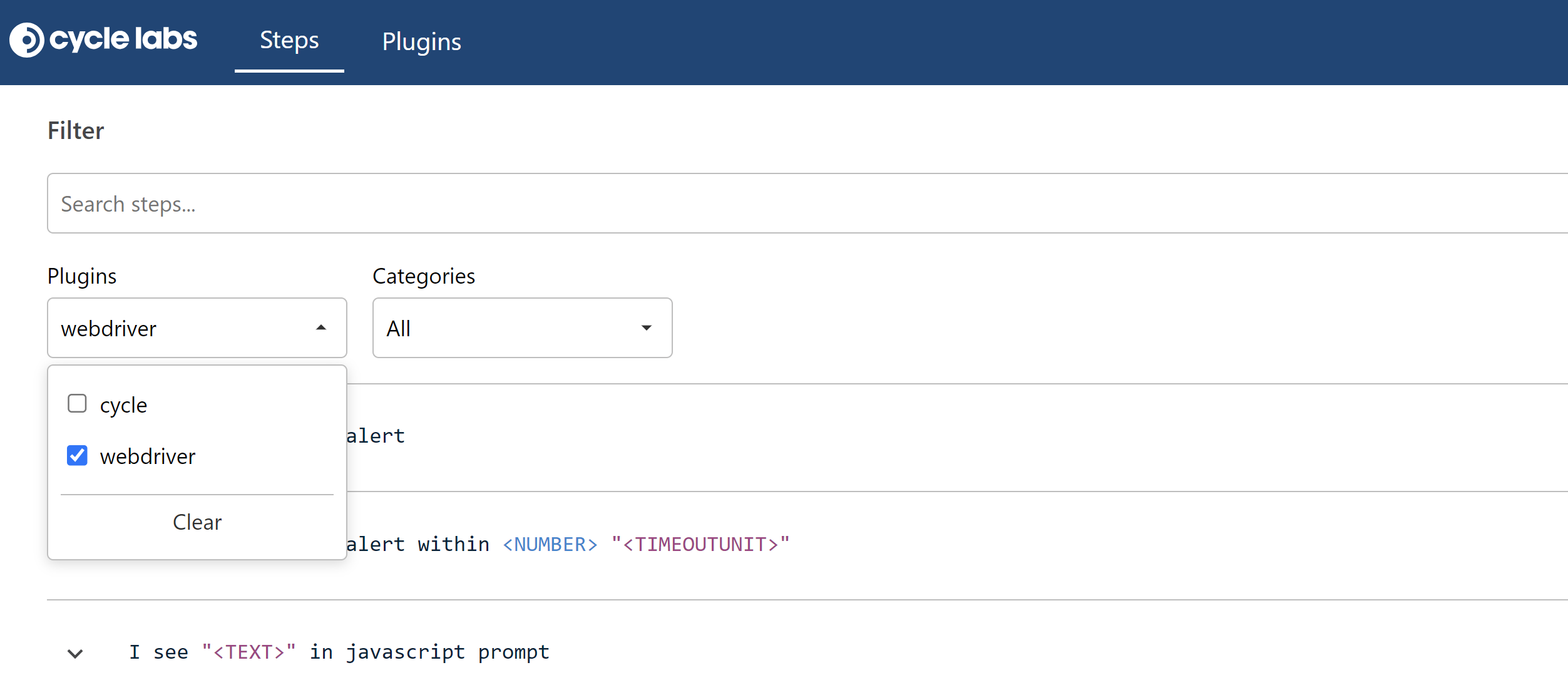 Filter by plugin