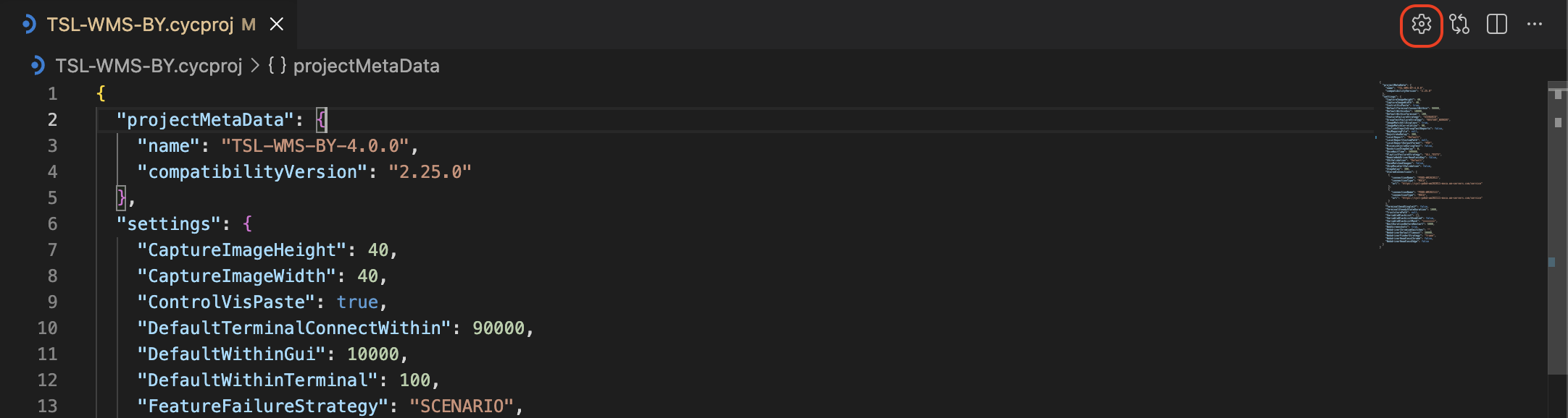 Project Settings Switch to Visual Editor