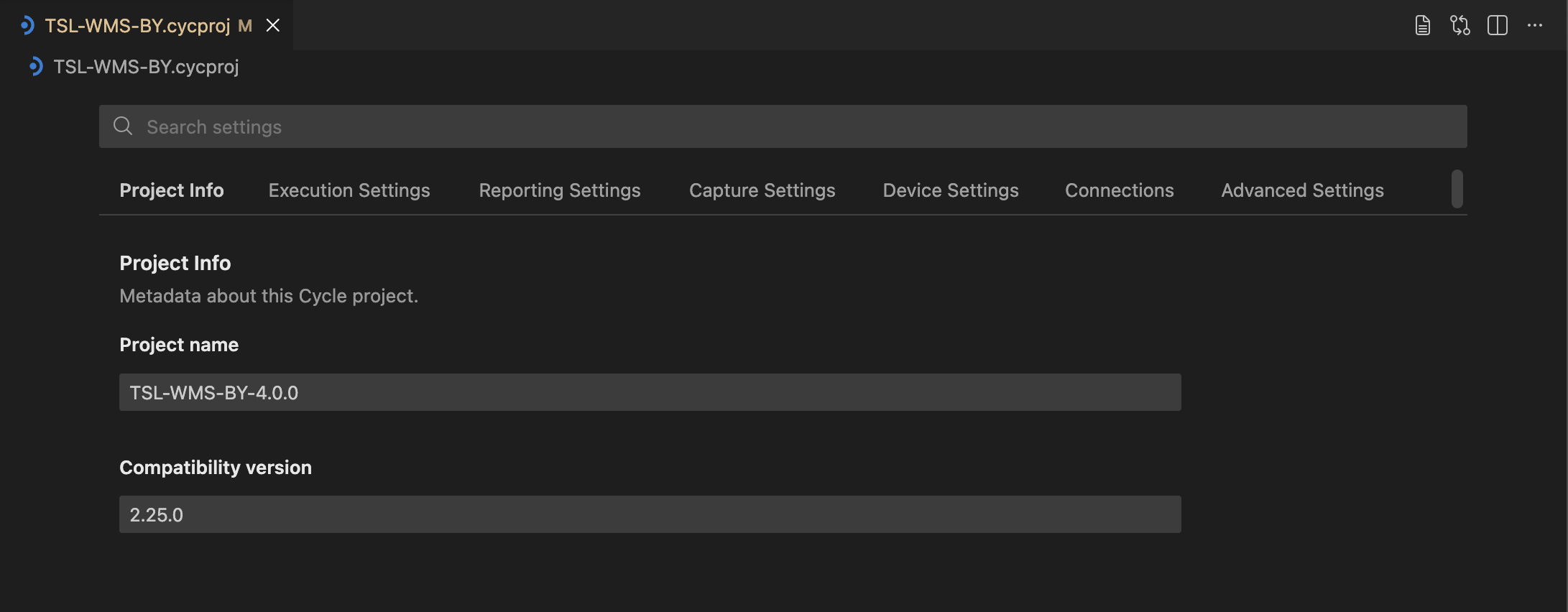 Project Settings Visual Editor