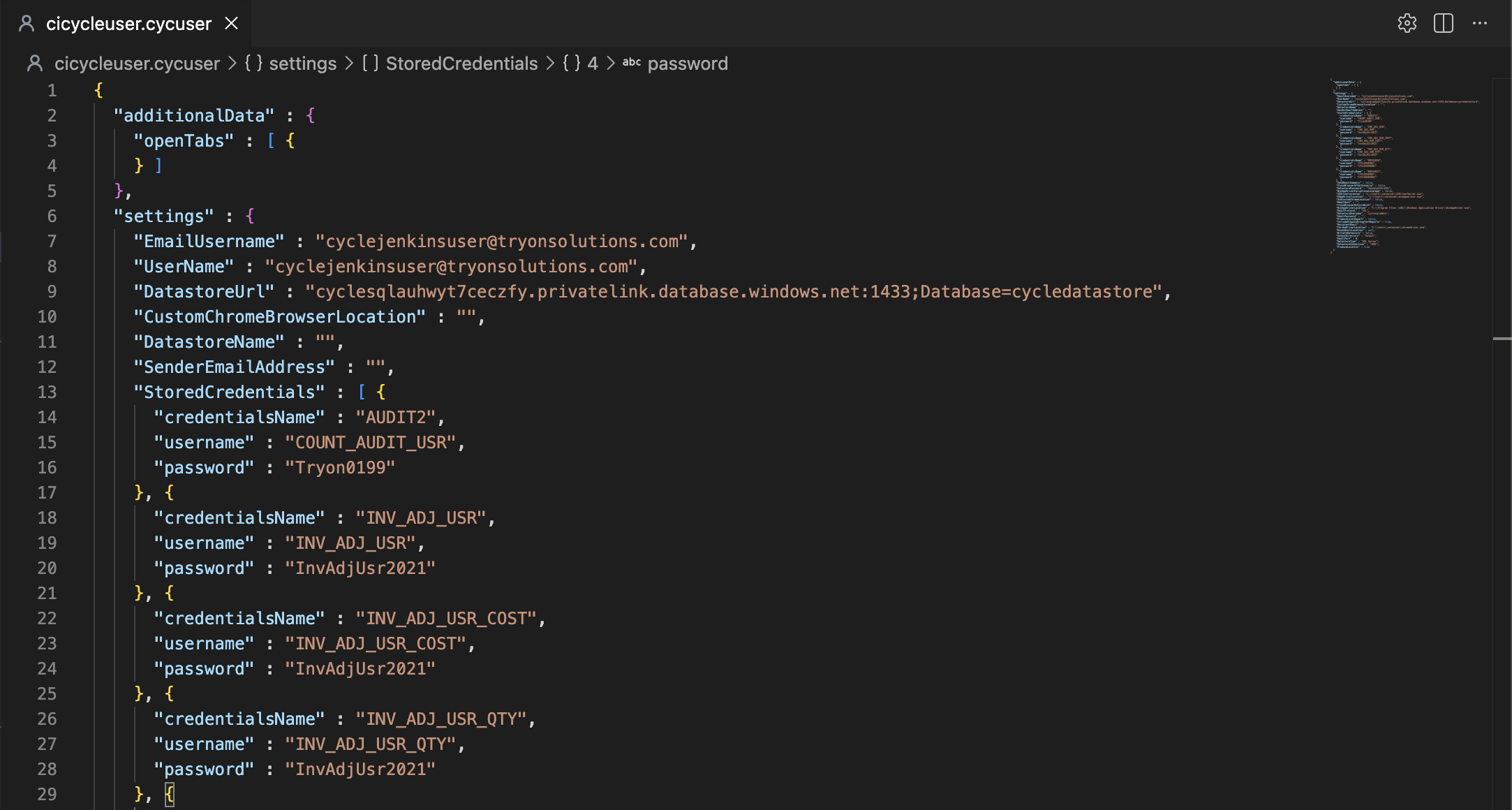 User Settings Text Editor