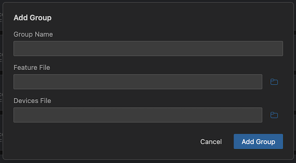 Add Group modal
