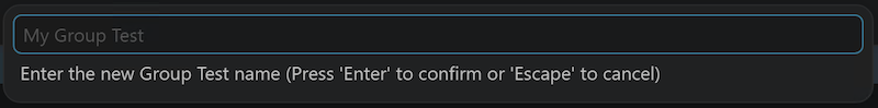 New Group Test Name Input Box