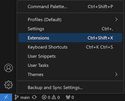 Manage -&gt; Extensions