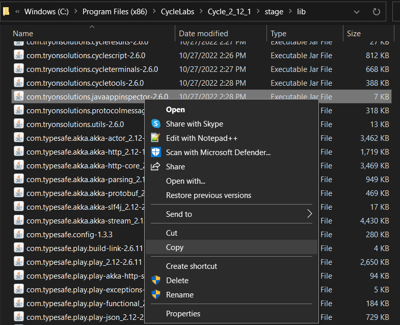Java App Inspector JAR File Copy
