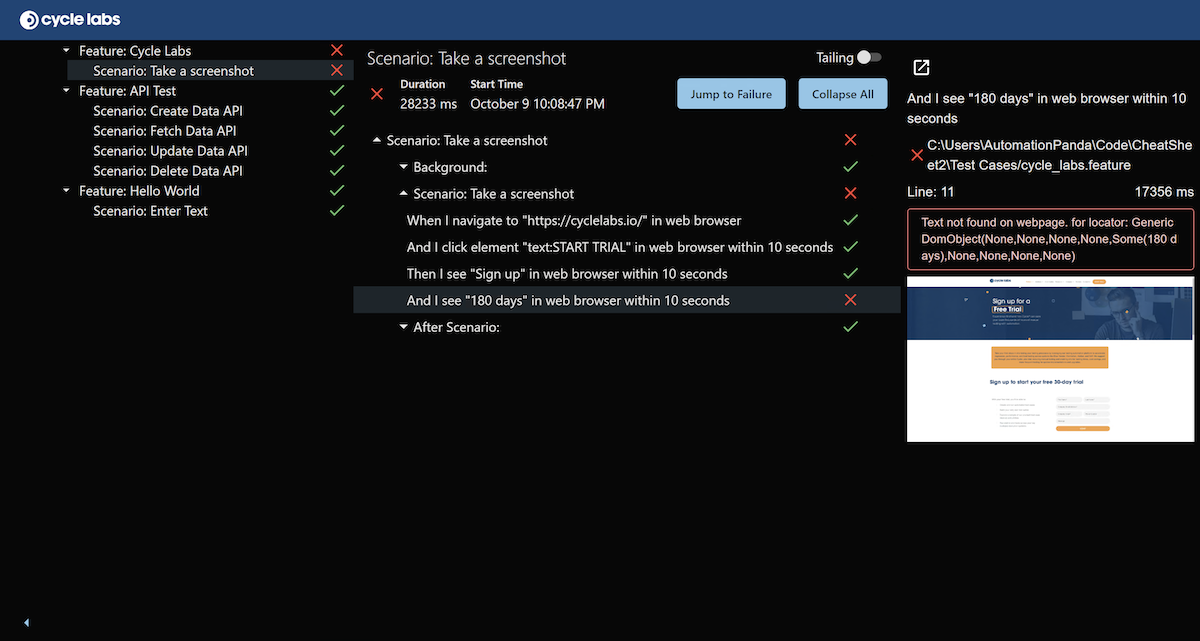 Viewing Test Results