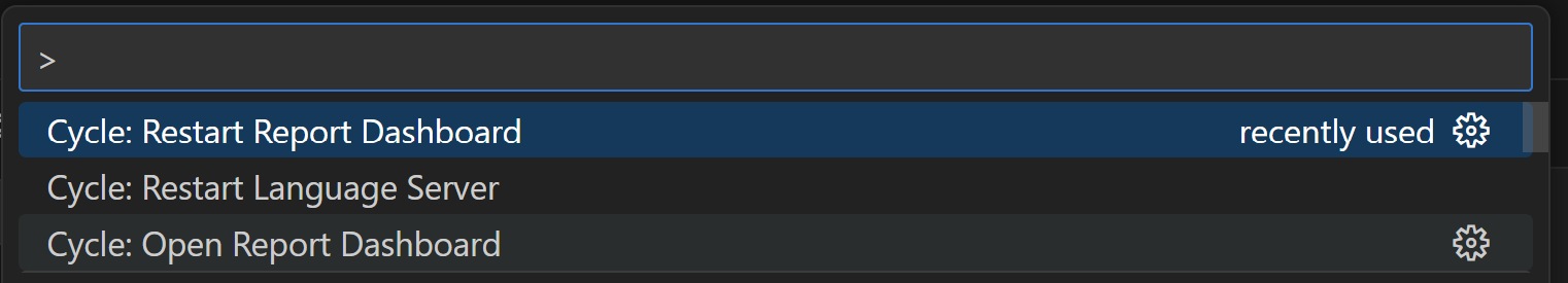 Cycle Report Dashboard Commands
