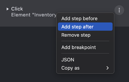 Add step after